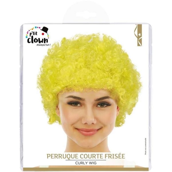 Peruk - LITEN CLOWN - Pop Gul - Mixad - Gul färg