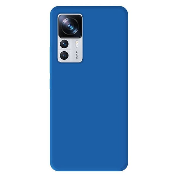 Vanligt mattblått silikonfodral som är kompatibelt med Xiaomi Mi 12T Mi 12T Pro