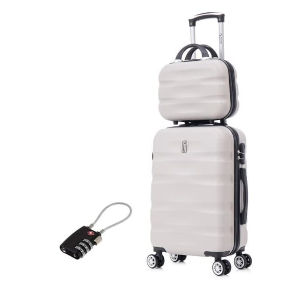 Medelstor väska 20kg 65cm med sminkväska | Väska CELIMS AeroWave | ABS | Lås | Grå
