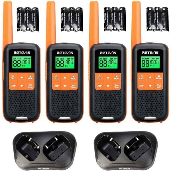 Retevis RT649 Talkie Walkie Professionell, Uppladdningsbar PMR446 Talkie Walkie, IP65 Vattentät, USB-laddning för Camping Vandringar