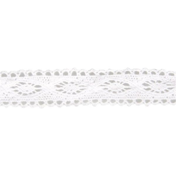 Cassandra bomullsband, 2,3cm, trälapp 2,5m, vit