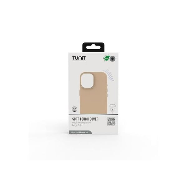 Coque Silikone TUNIT - iPhone 16 - Beige Guld - Kompatibel med MagSafe - Blød Berøring