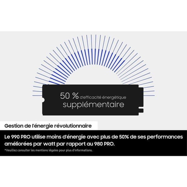 SAMSUNG - 990 PRO - Intern SSD - 2 To - NVMe M.2 PCIe 4.0x4 - Läshastighet upp till 7 450 Mo/s
