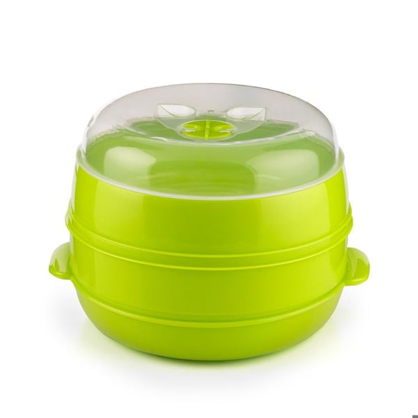 Ångkokare - INNOVAGOODS - - 2 fack - Ångutsläppventil - Citrongrön