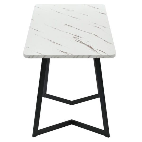 Spisebord - MUVOE - 117 cm - 4 stole - Mørkegrå velour - Sorte ben
