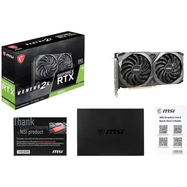 MSI - RTX 3060 VENTUS 2X OC grafikkort - 12 GB (912-V397-039) - LHR