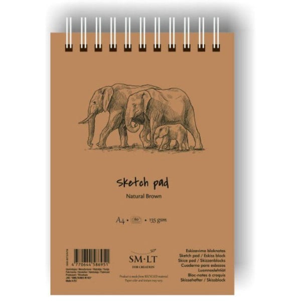 SM-LT Spiralblock - Teckning - Brun - A4 - 80 ark - 135 gsm