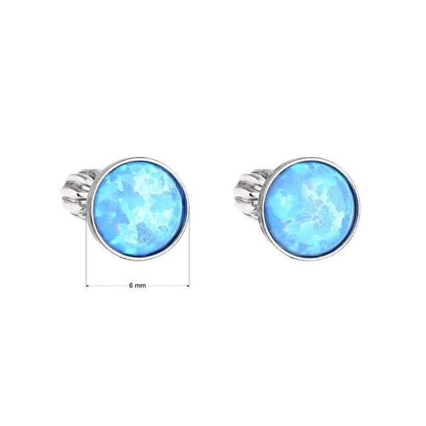 Örhängen i silver med syntetisk ljusblå opal 11001.3 lt.blue