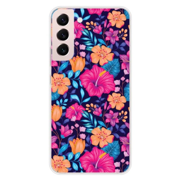 Siliconskal - Kompatibel med Samsung Galaxy S22 Plus - design med exotiska blommor