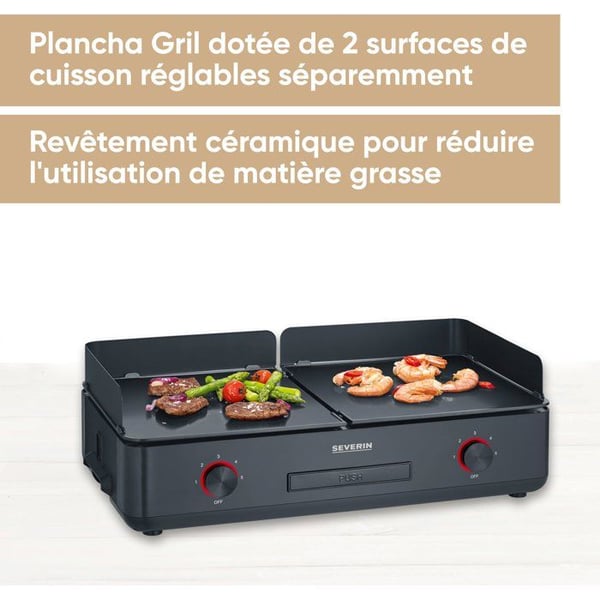 Plancha SEVERIN - PG8569 - Stekytan 48x27cm - Non-stick keramisk beläggning - 2200W