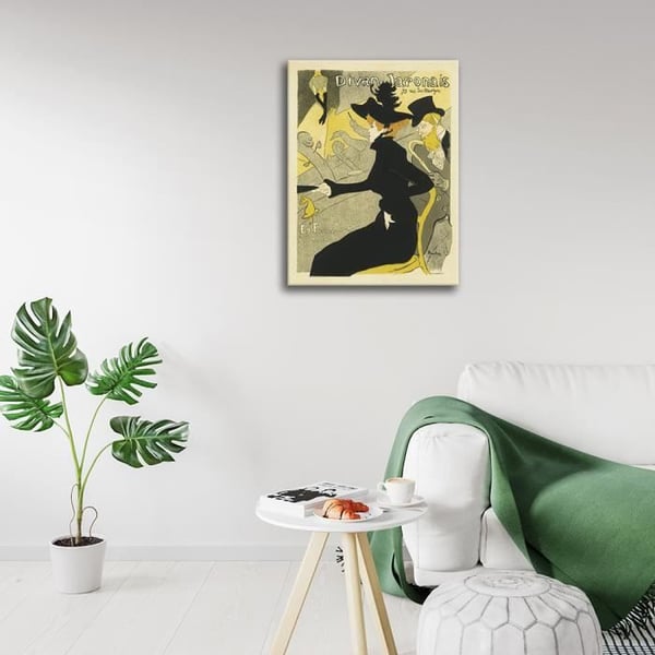 Legendarte - Vintage konstnärlig affisch Japansk Divan - Målning, tryck på duk cm. 50x70