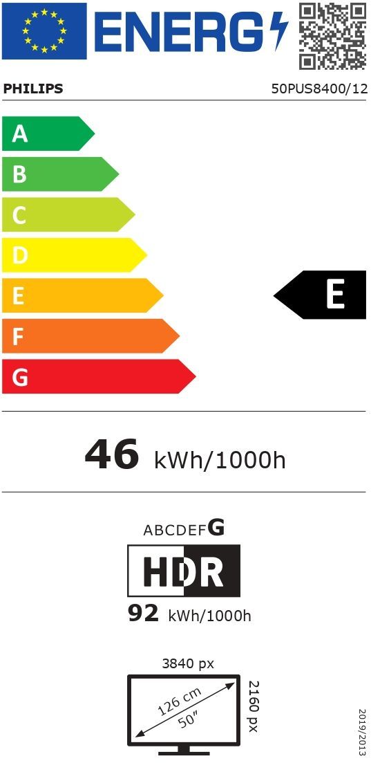 Philips 50PUS8400 Ambilight - TV QLED 50" (126 cm) - 4K UHD 3840x2160 - HDR10+ - Smart TV - 3xHDMI