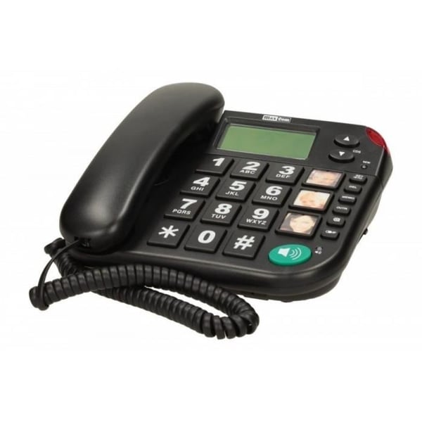 MAXCOM KXT480 sladdtelefon - Stora knappar - Nummerpresentation - Svart