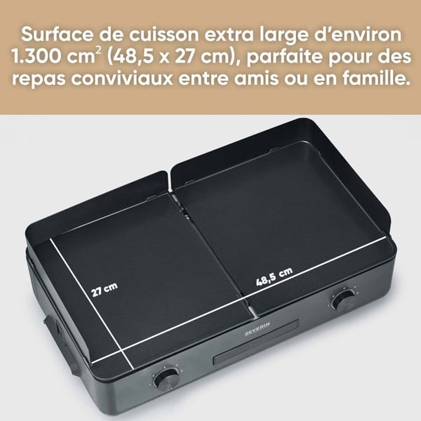 Plancha SEVERIN - PG8569 - Stekytan 48x27cm - Non-stick keramisk beläggning - 2200W