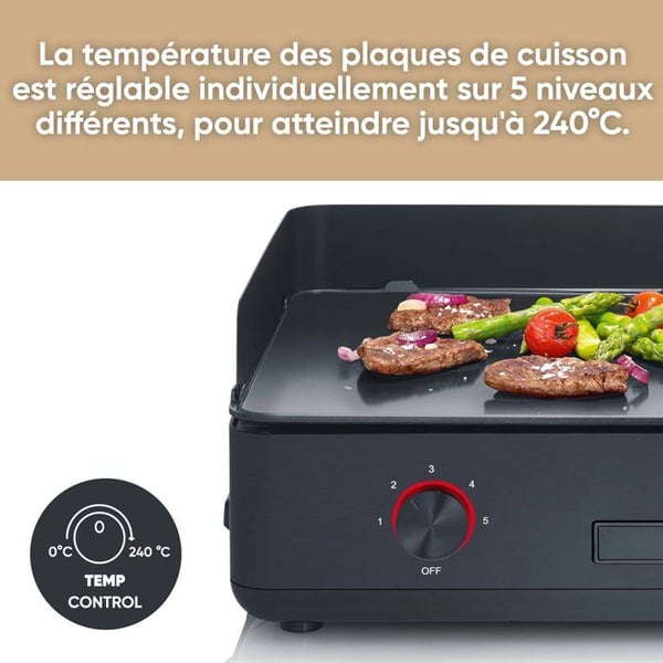 Plancha SEVERIN - PG8569 - Stekytan 48x27cm - Non-stick keramisk beläggning - 2200W