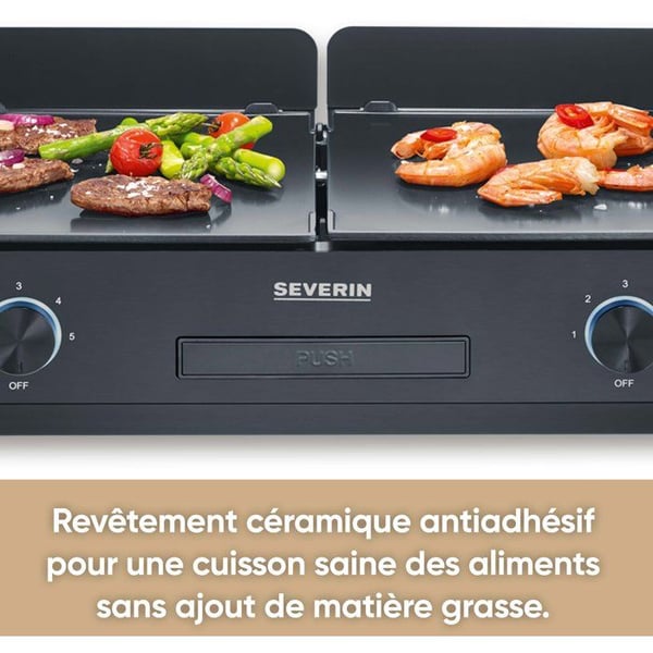 Plancha SEVERIN - PG8569 - Stekytan 48x27cm - Non-stick keramisk beläggning - 2200W