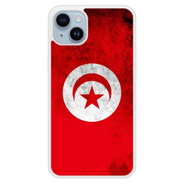 Förstärkt silikonfodral med tryck, kompatibelt med Apple iPhone 14 Plus, Tunisienflagga