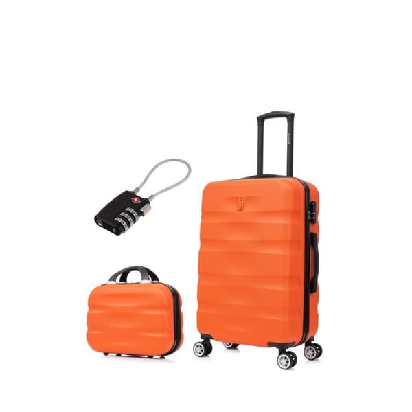 Mellanväska 20kg 65cm med sminkväska | Resväska CELIMS AeroWave | ABS | Lås | Orange