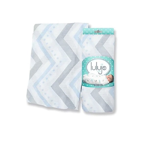 Lulujo bambu swaddle - Blå chevron - 120x120 cm - Pojke