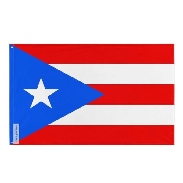 Puerto Ricos flagga – 160 x 240 cm – Hållbar polyester – 2 metalöljett – Inomhus / Utomhus – Pixelforma