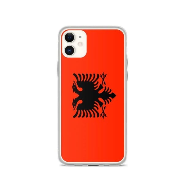 Mobilskal – Albaniens flagga – Kompatibel med iPhone 11 – Mjuk fodral – Slitstark och stötsäker - Silikon - Pixelforma