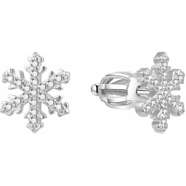 Örhängen - Beneto Snöflingor - Silver 925 - För Kvinna - Färg Silver