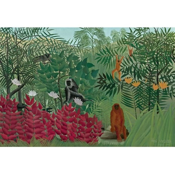 Pussel Michèle Wilson - Tropisk skog med apor av Rousseau - WILSON SPEL