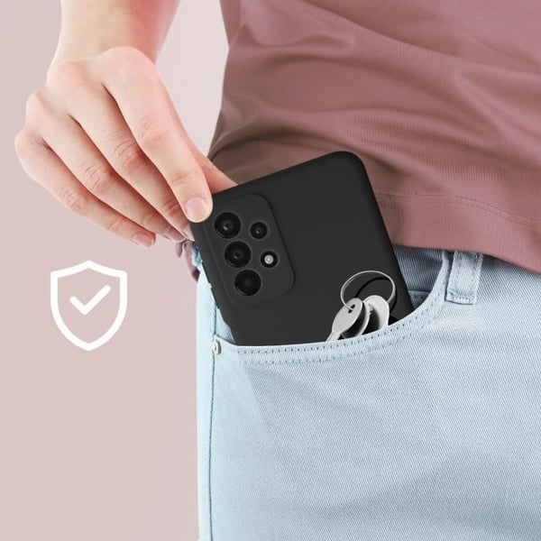 Fodral till Samsung Galaxy A23 5G Silikon Matt Finish Anti-fingeravtryck svart