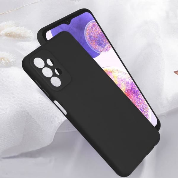 Fodral till Samsung Galaxy A23 5G Silikon Matt Finish Anti-fingeravtryck svart