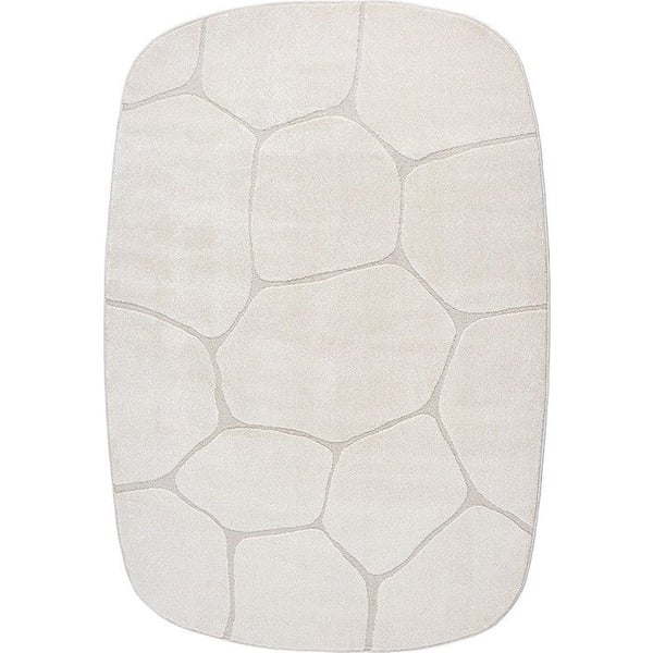 Melis Home Moderna designmattor Creme 120 x 170 cm modern färg med reliefeffekt i sten med oregelbundna former