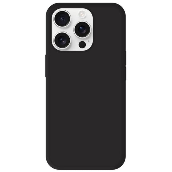 Vanligt mattsvart silikonfodral som är kompatibelt med Apple iPhone 16 Pro