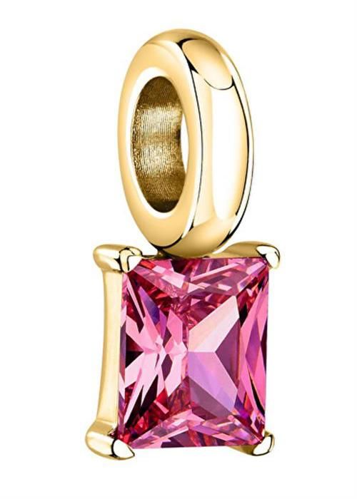 Hängsmycke - MORELLATO - SCZ1290 - Guldpläterad - Rosa kubisk zirkon - 0,7 x 0,5 cm