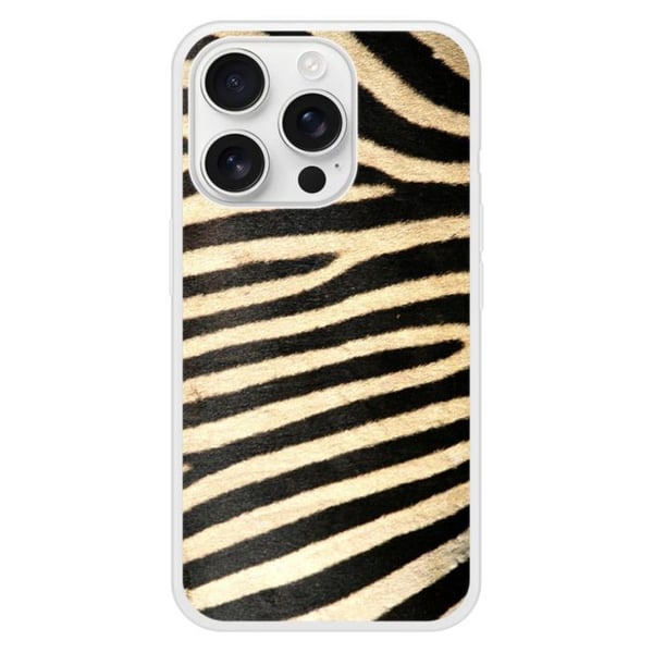 Förstärkt tryckt silikonfodral kompatibelt med Apple iPhone 16 Pro Zebra