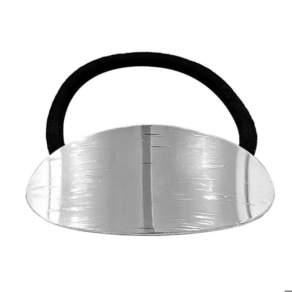 Hårsnodd - AVIZAR - Borstad Ellips Manschett - Svart - Texturerad Metall - Sann Nutid