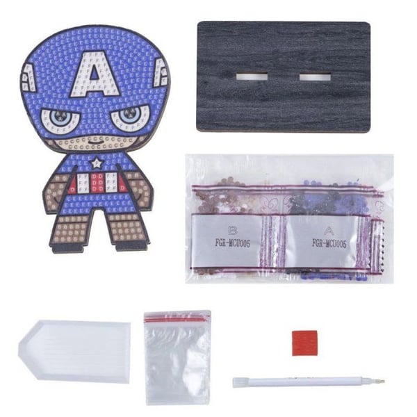 CRYSTAL ART Kit figur med diamantsättning Captain America
