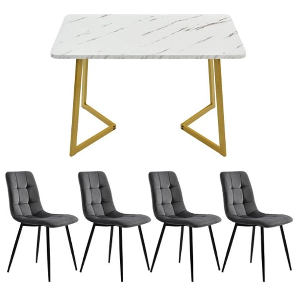 Matbord - MUVOE - 117 cm - 4 stolar - Rektangulär - Modern