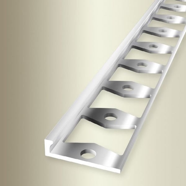 PROVISTON Avslutningsprofil l 21 mm H 3 mm L 2500 mm Polerat rostfritt stål Dubbelprofil K Stämplad sluten
