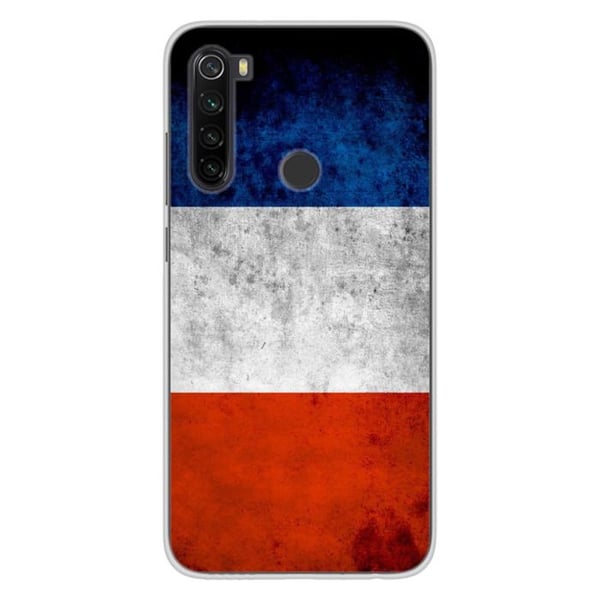 1001Coques - Silikonfodral kompatibelt med Xiaomi Redmi Note 8T - Mönster franska flaggan - Originaldesign tryckt i Frankrike