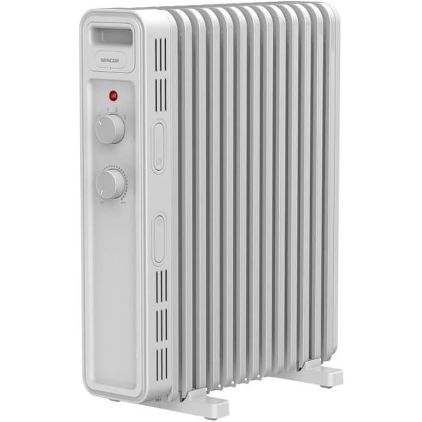 Elradiator med olie - SENCOR - SOH 3413WH - 2500 W - 2 knapper - Hvid