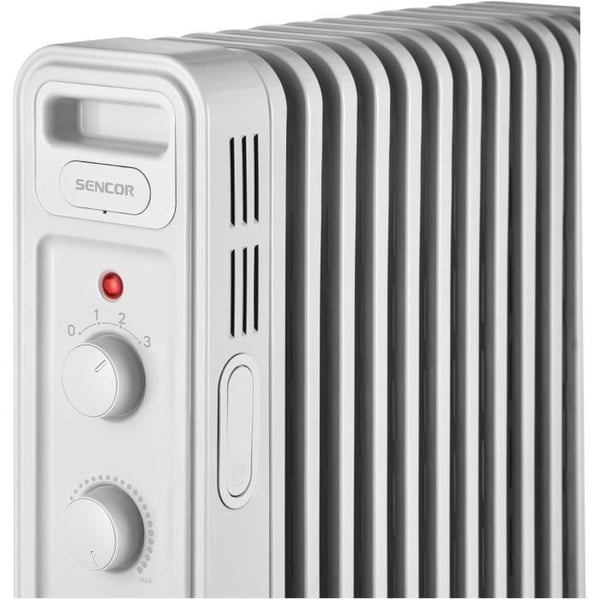 Elradiator med olie - SENCOR - SOH 3413WH - 2500 W - 2 knapper - Hvid
