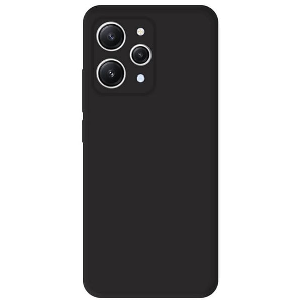 Vanligt mattsvart silikonfodral kompatibelt med Xiaomi Redmi 12 4G Redmi 12 5G