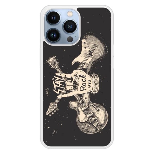 Coque i silikonförstärkt med tryck, kompatibel med Apple iPhone 13 Pro Stay rock