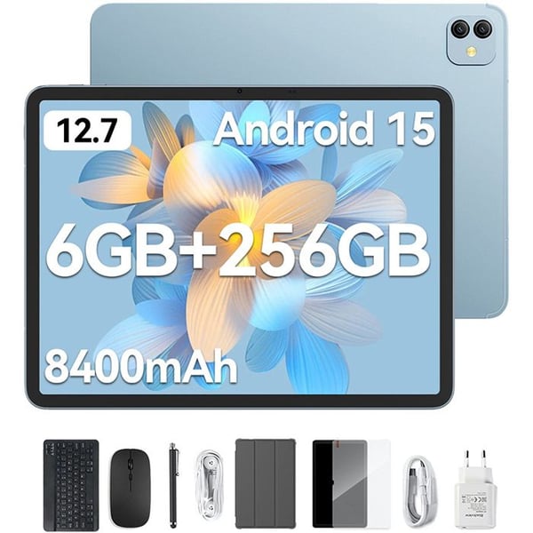 BLACKVIEW LINK8 12.7" Touchscreen Tablet, 2K, 90Hz, 18GB RAM + 256GB ROM, 8400 mAh, Android 15 Blå Tablet, med Tangentbord + Stylus + Mus