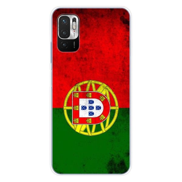 1001Coques - Silikonfodral kompatibelt med Xiaomi Redmi Note 10 5G - Mönster med Portugals flagga - Originaldesign tryckt i Frankrike