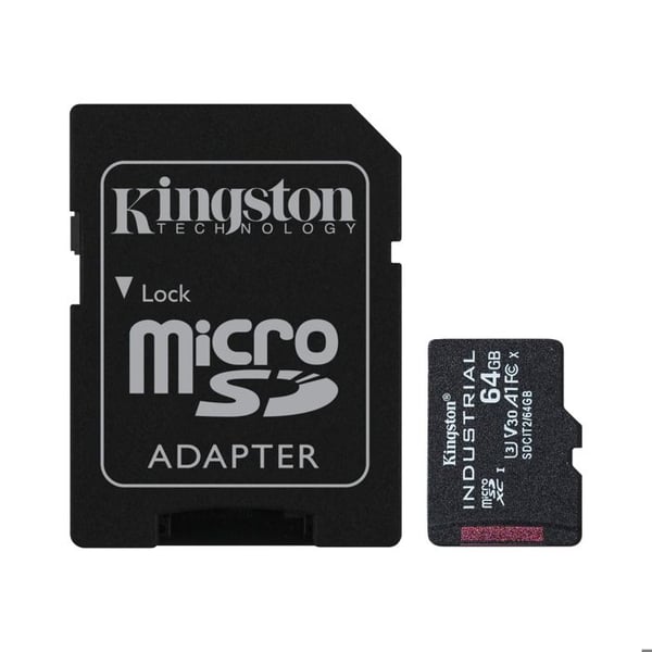 Minneskort Micro SD - Kingston - 64 Go - C10 - Industriell - Kompatibel med Micro SD-enheter