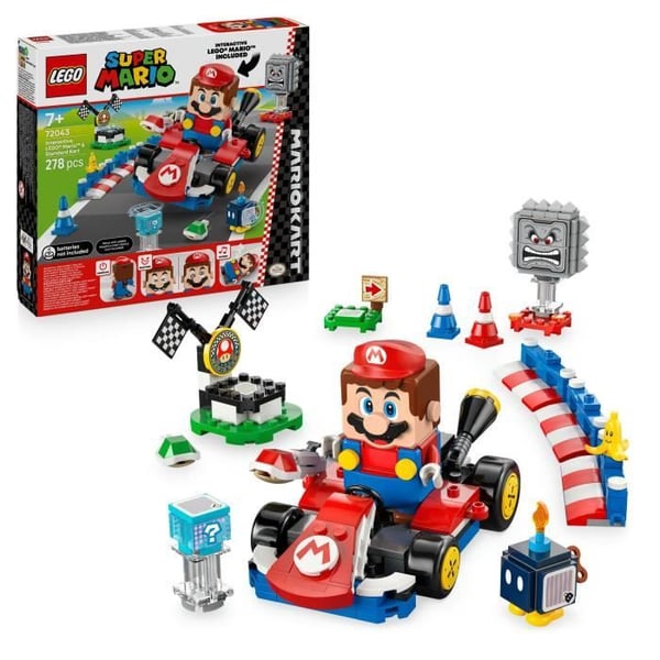 LEGO Mario Kart 72043 Interaktiv Mario och Standard Kart - Barnleksele för barn från 7 år