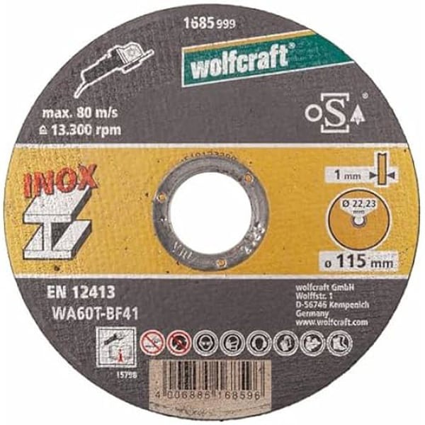 Kаппhиngsки - WOLFCRAFT - Paket med 10 - Ø 115 mm - Stål, aluminium, plast, trä