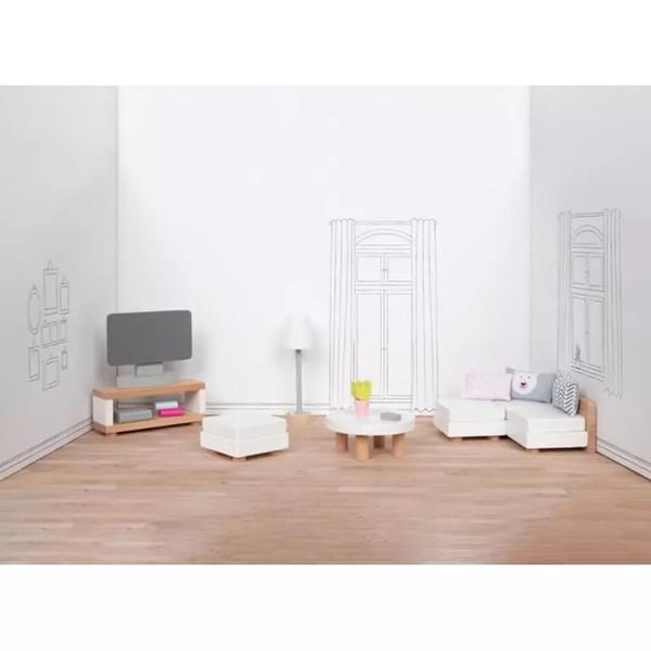 TV-hylla - Dockskåp - 15 delar - Bokträ - Mått 9,5 x 3 x 4 cm