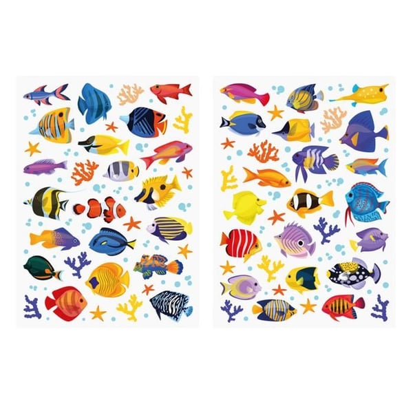 Gommetter fisk - MEGACREA DIY - 133 stycken - 0,4 till 4,2 cm - Blandad - Barn