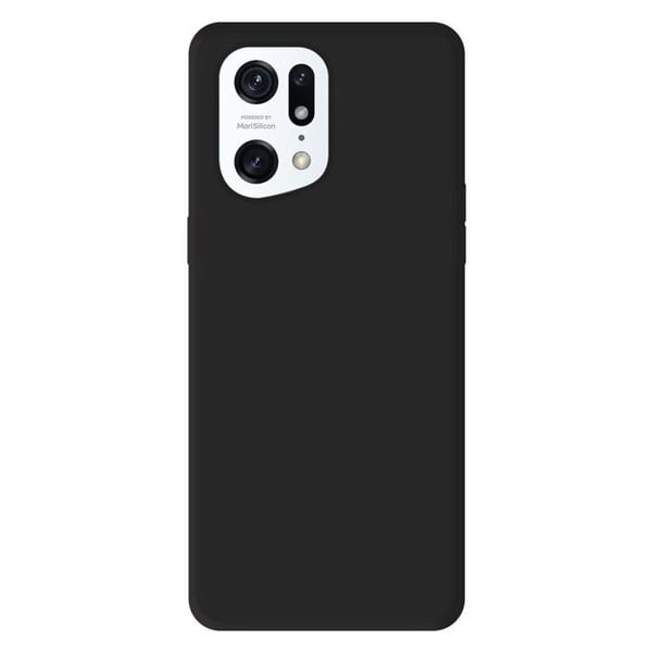Vanligt mattsvart silikonfodral som är kompatibelt med Oppo Find X5 Pro